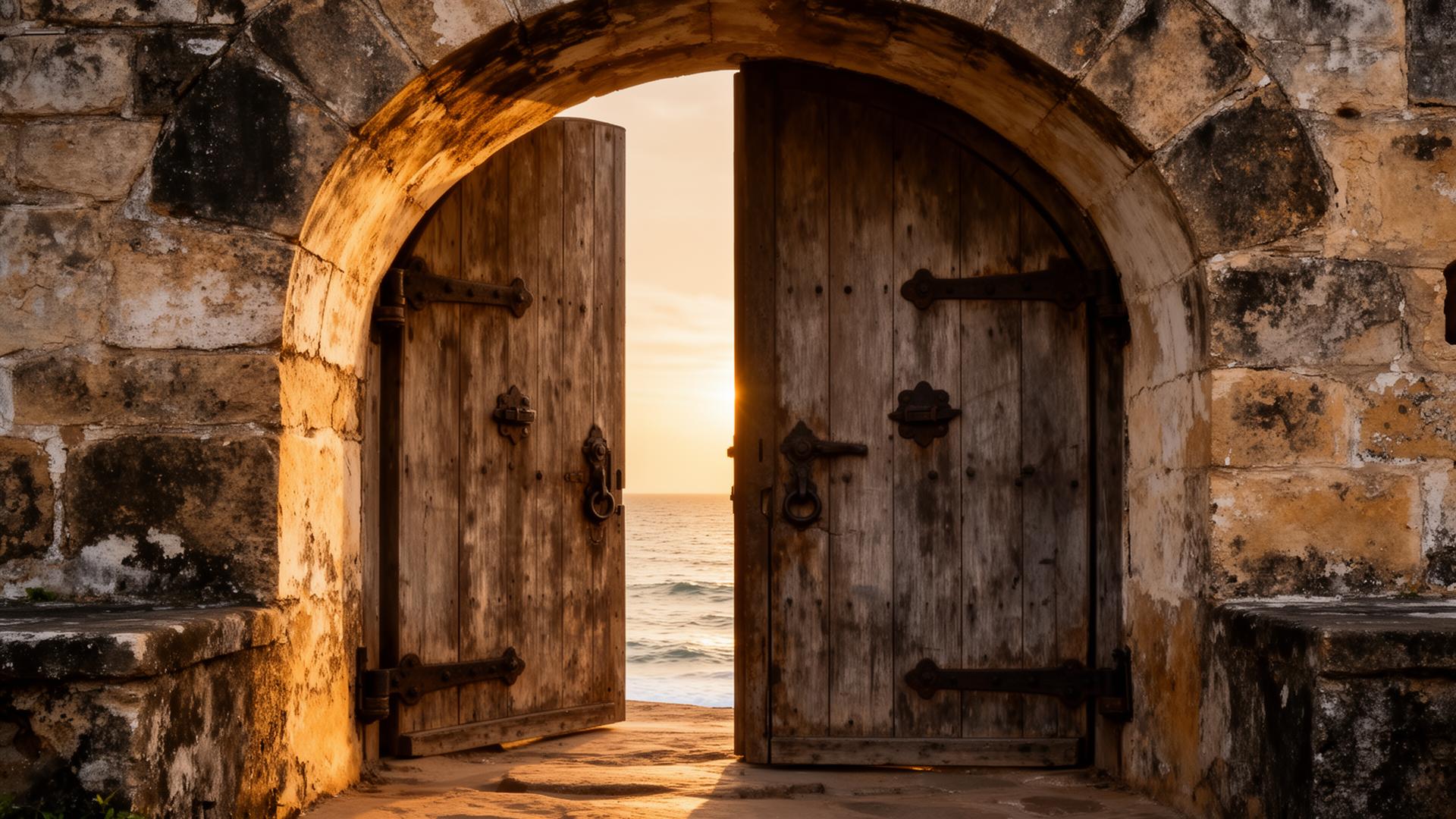 Cape Coast Castle — Doors of No Return at sunset